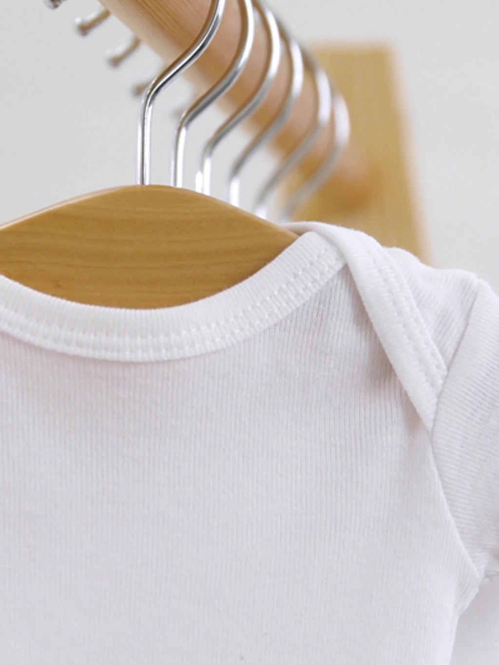 White Cotton Rib Short Sleeve Bodysuits, 8-Pack Q82436