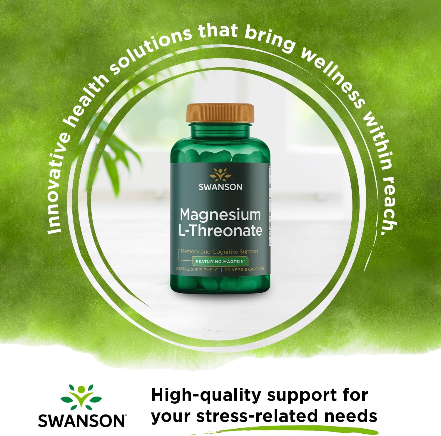 Magnesium L-Threonate Mineral Supplement 90 Veggie Capsules Z89241