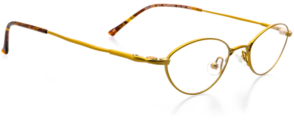 Oval Shape Metal Full Rim Prescription Eyeglasses, Bronze Antique Gold J582