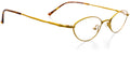 Oval Shape Metal Full Rim Prescription Eyeglasses, Bronze Antique Gold J582