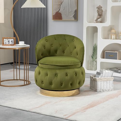 Red Velvet Swivel Accent Chair with Hidden Storage and Removable Cushion E637
