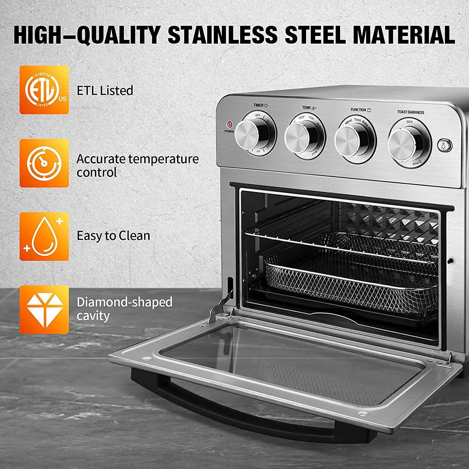 7-in-1 6 Slice 23QT Air Fryer Toaster Oven Combo J3924