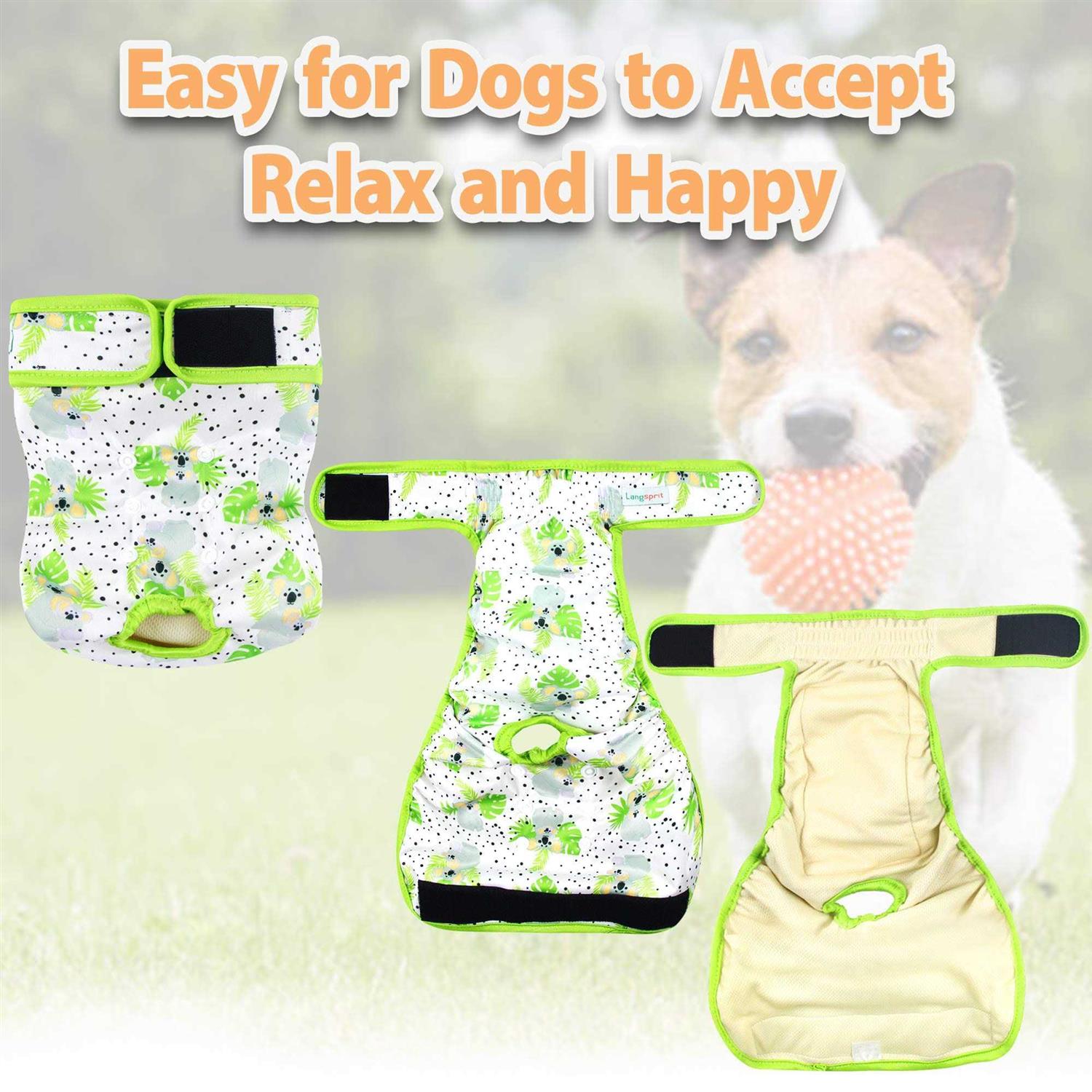 Washable Female Dog Diapers No Leak Reusable Diapers E812475