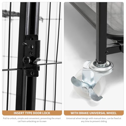 3-Tier Metal Cat Cage with Wheels R4399