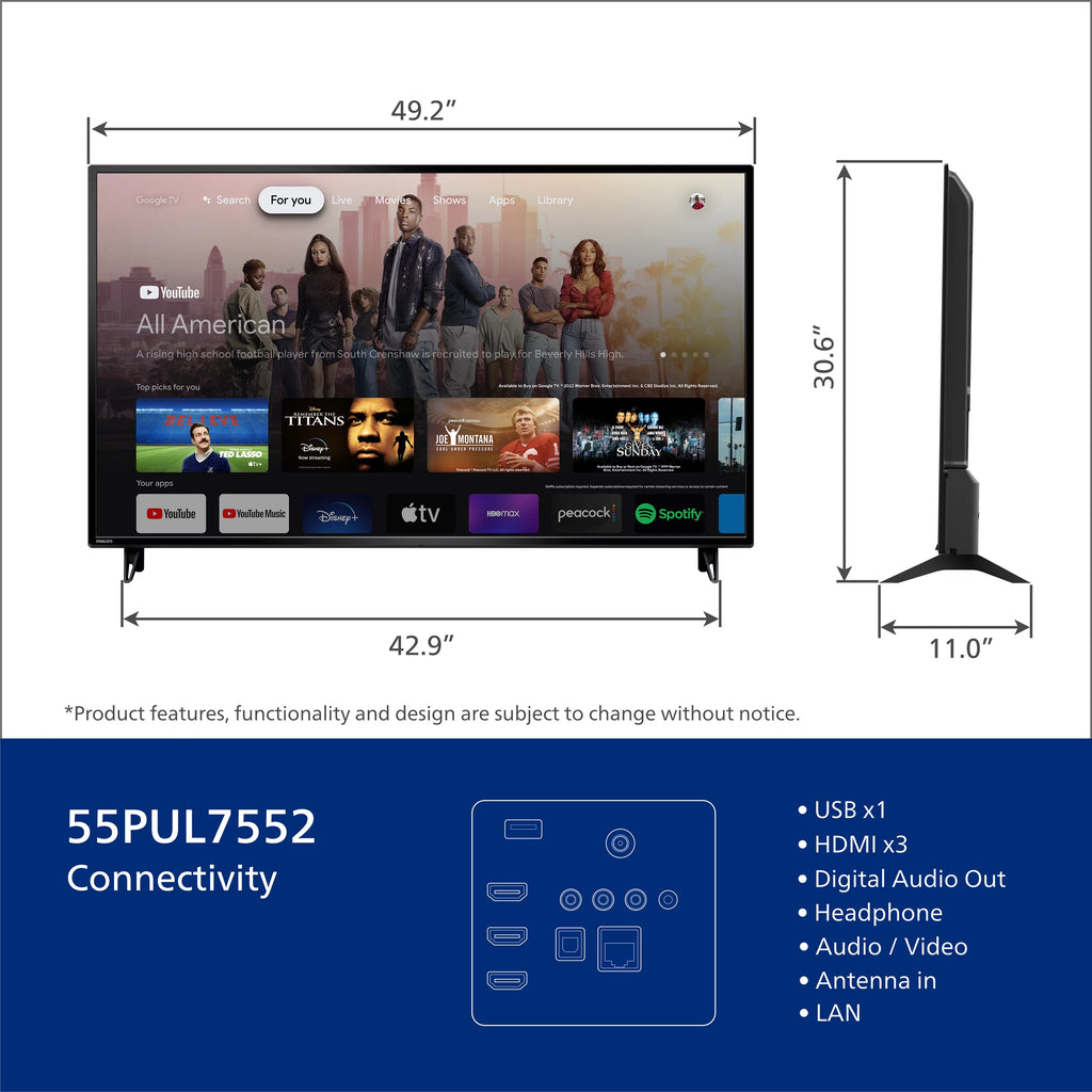 55 Class 4K Ultra HD Google Smart LED TV B34649