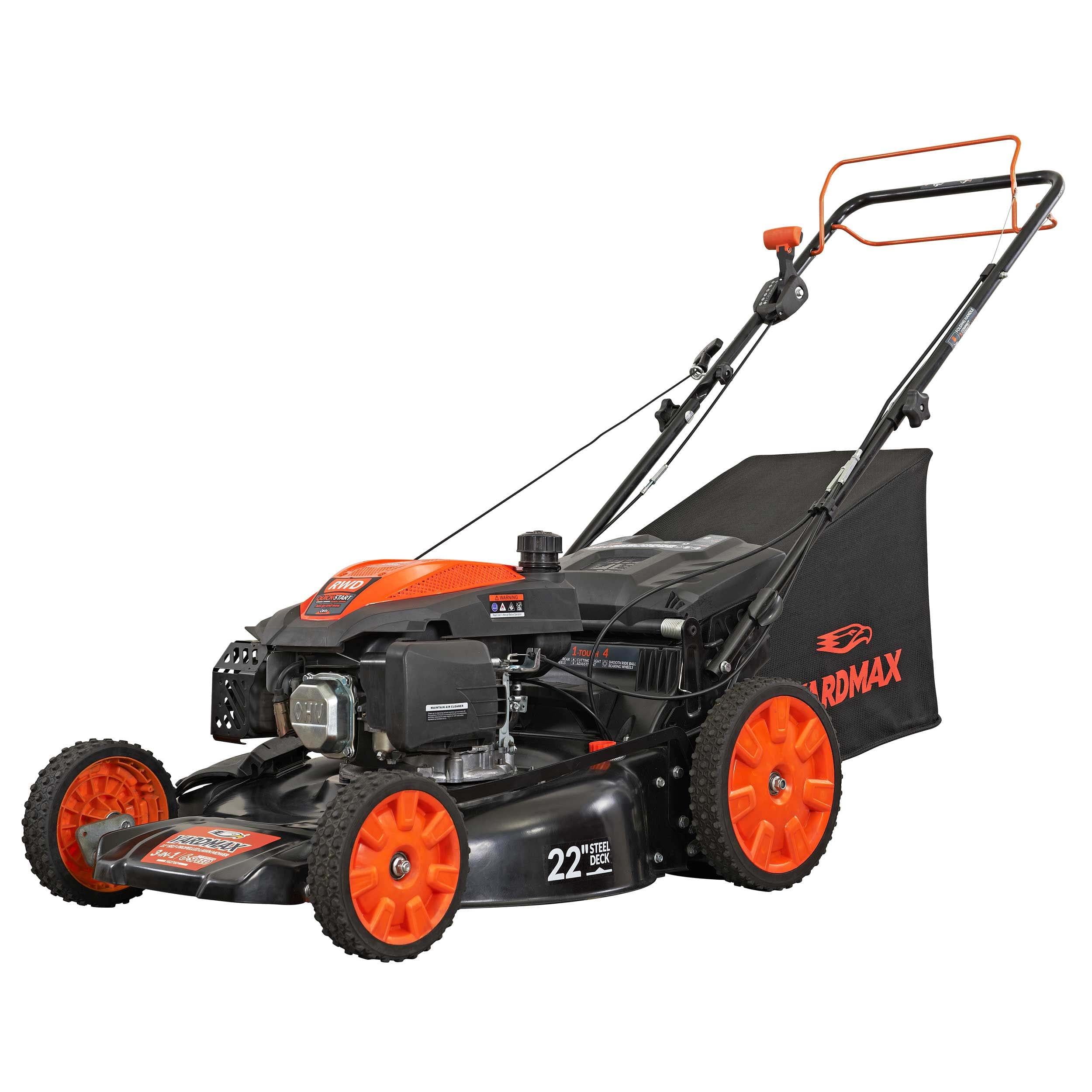 22 in. 201cc 6 Speed CVT RWD 3-in-1 Gas Self Propelled Lawn Mower V406719