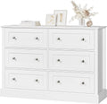 White 6 Drawer Double Dresser X7894