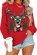 Oversized Reindeer Graphic Sweatshirts T763