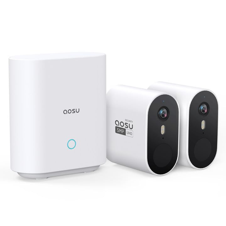 5MP Ultra HD Wireless Security Camera System, 2 Camera Kit with 166° Wide Angle, 240-Day Battery Life, Spotlight Camera, 32G Local Storage N58432