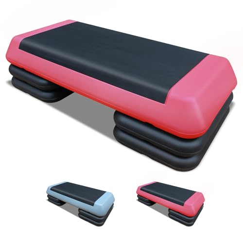 28.5'' Adjustable Aerobic Step Platform with 4 Risers (Red Grey) V90753