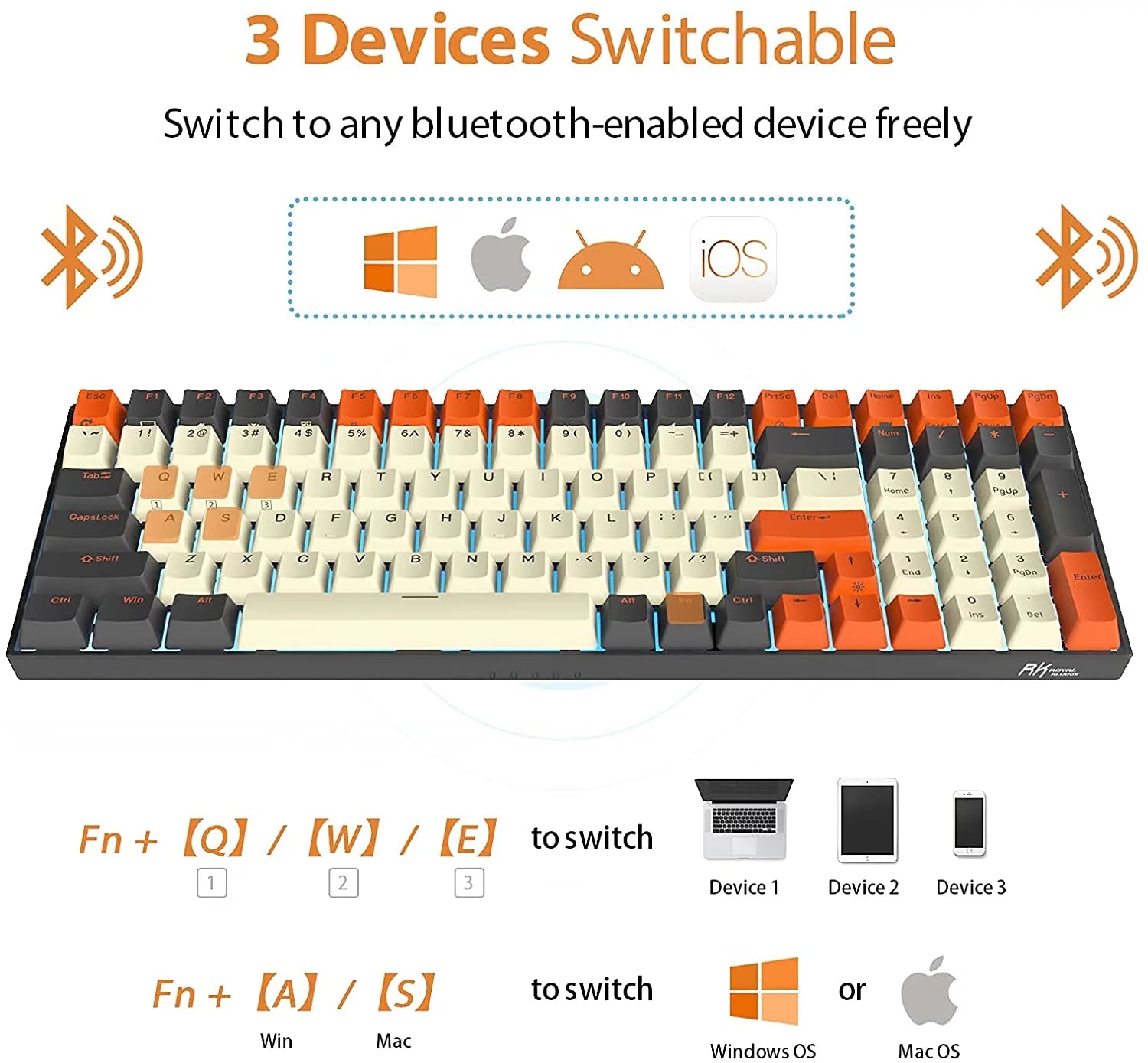 100-key Wireless Mechanical Keyboard V7130