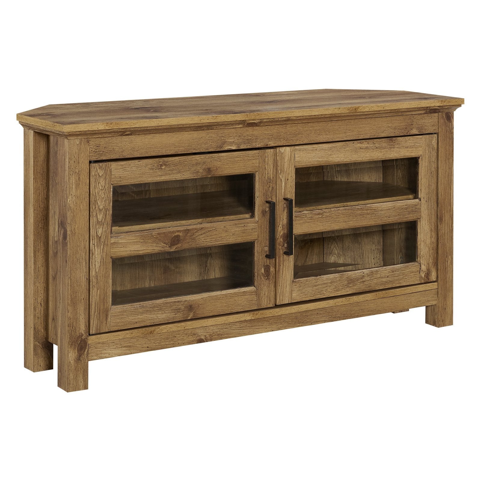 Grey Wash Wood Corner TV Console Y3977