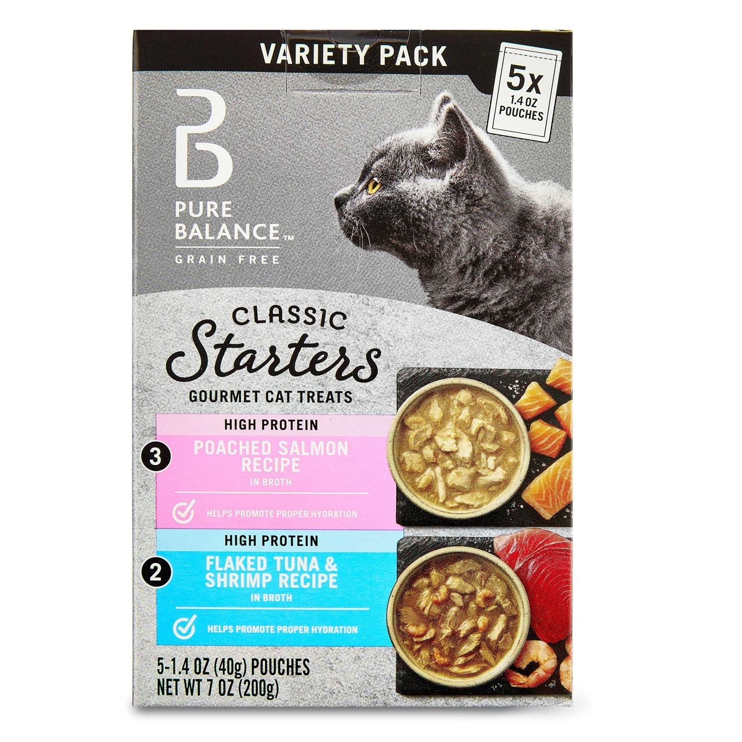 Salmon Tuna & Shrimp Recipe Variety Pack Cat Treat Starters W855