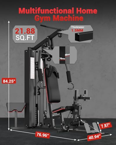 150LBS Weight Stack Multifunctional Home Gym Machine D355
