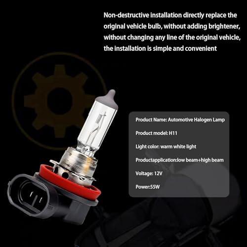 2 PCS H11 Halogen Bulb 12V 55W P697912