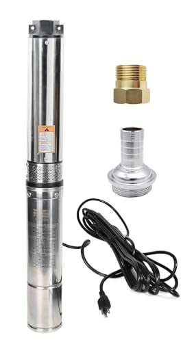 Stainless Steel 1 hp 115V 33 GPM 207' Head 4" Submersible Pump L10828