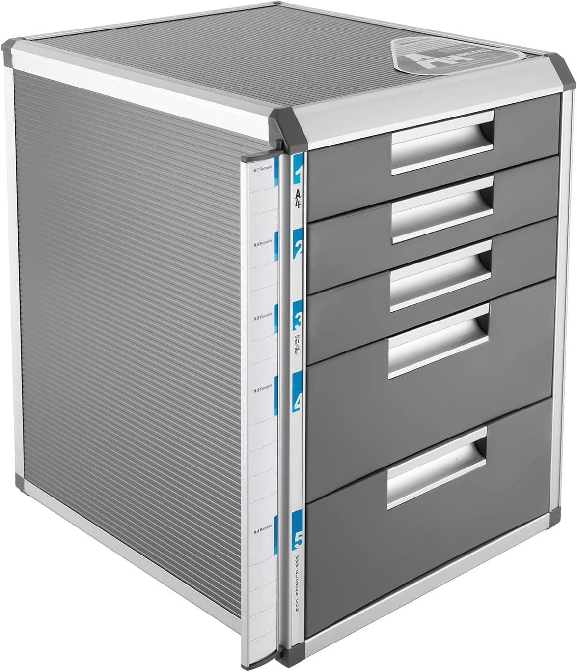 Grey 5 Layers Desktop Drawer Organizer with Lock Y281