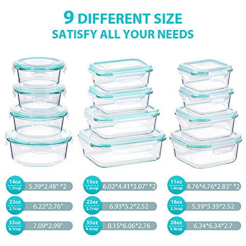 24 Piece Glass Food Storage Containers with Lids D970584