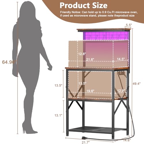 Rustic Brown Bakers Rack with 4 Tier Shelves J52148
