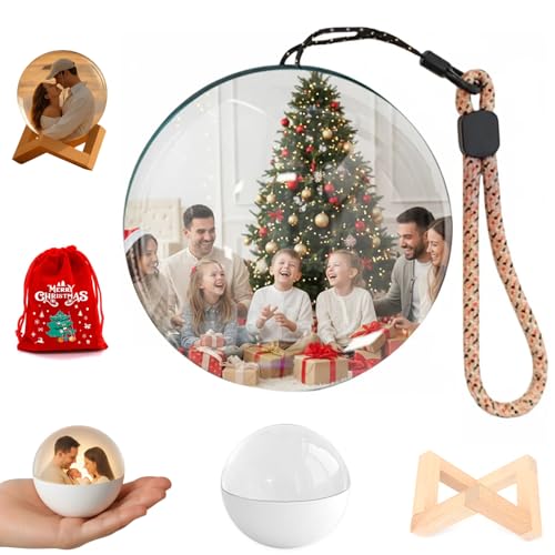 2.7" White 3D Crystal Ball Christmas Ornament S253521