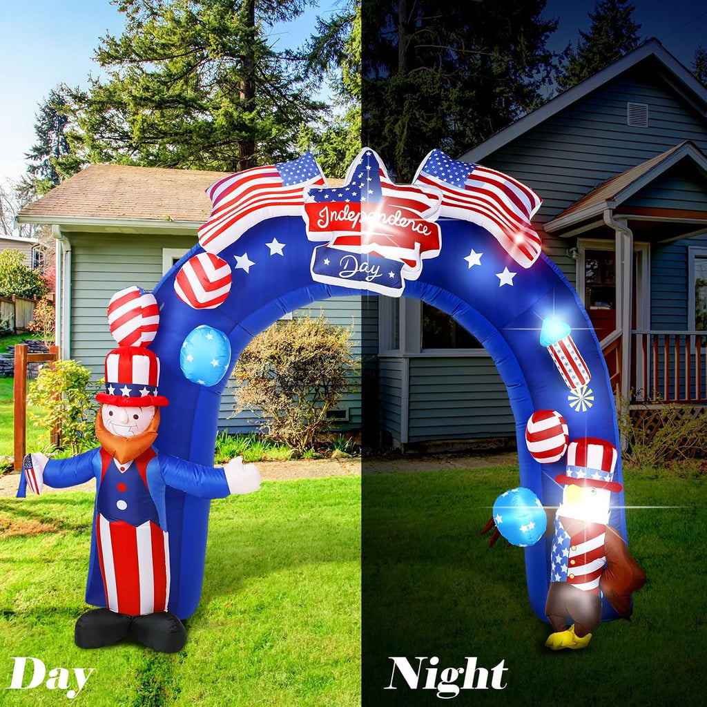 8Ft Inflatable Arch American Flag Patriotic Outdoor Decor C391669