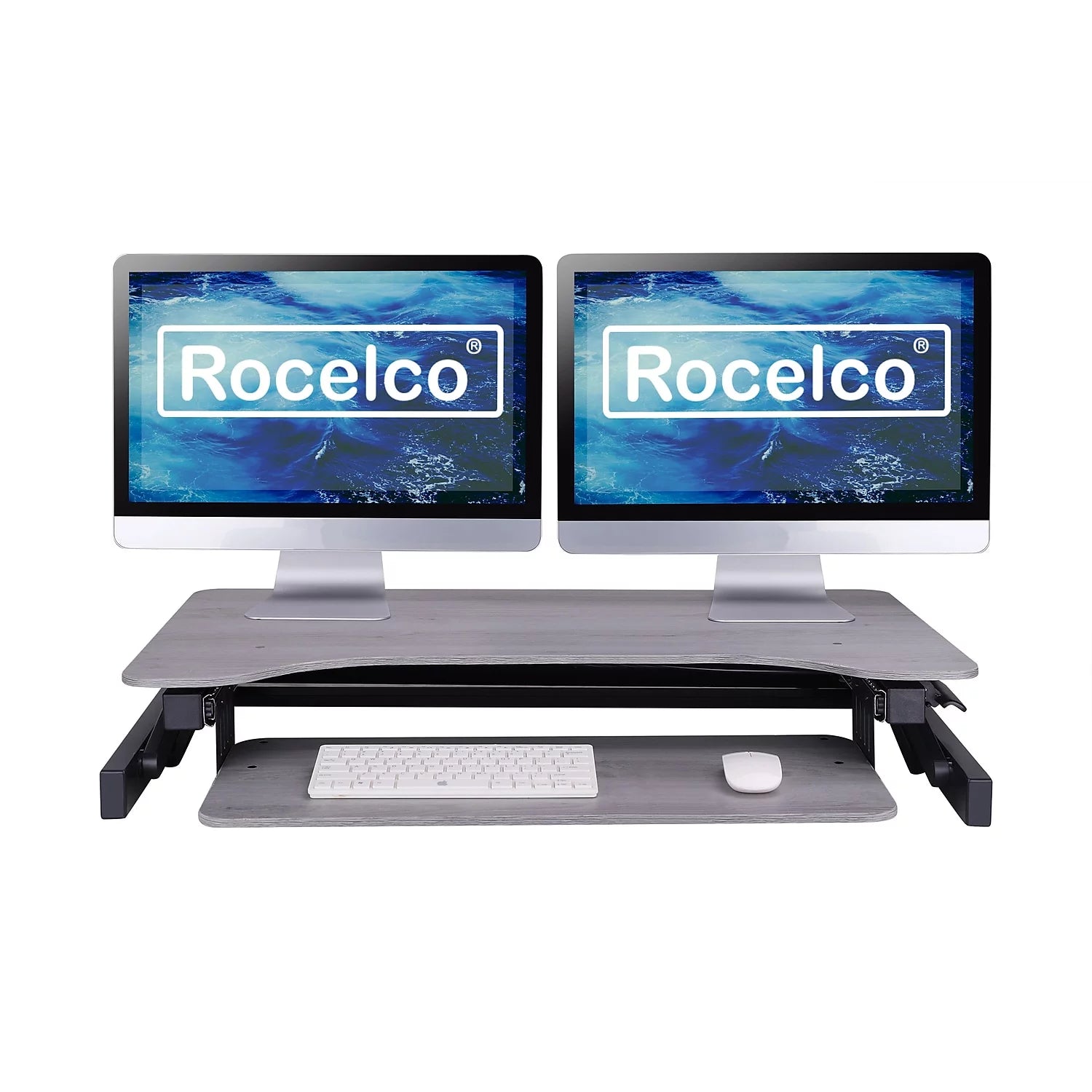 Gray Height Adjustable Standing Desk Converter V850