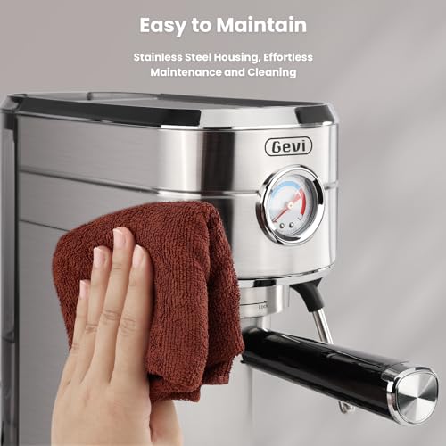 Beige Espresso Machine with Milk Frother W109650