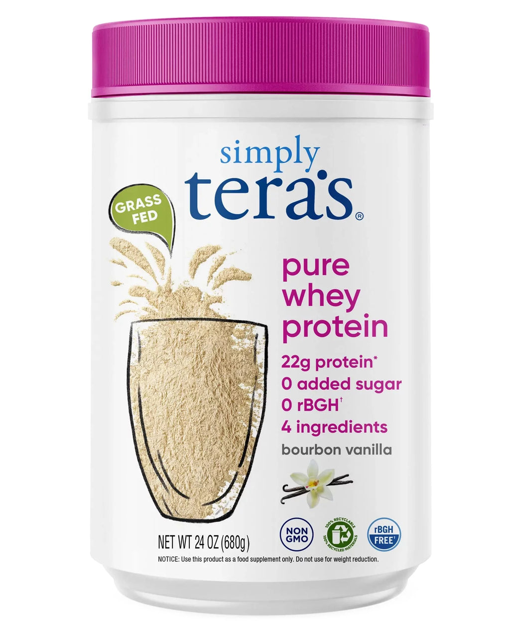 Pure Whey Protein Powder Bourbon Vanilla Flavor S5210