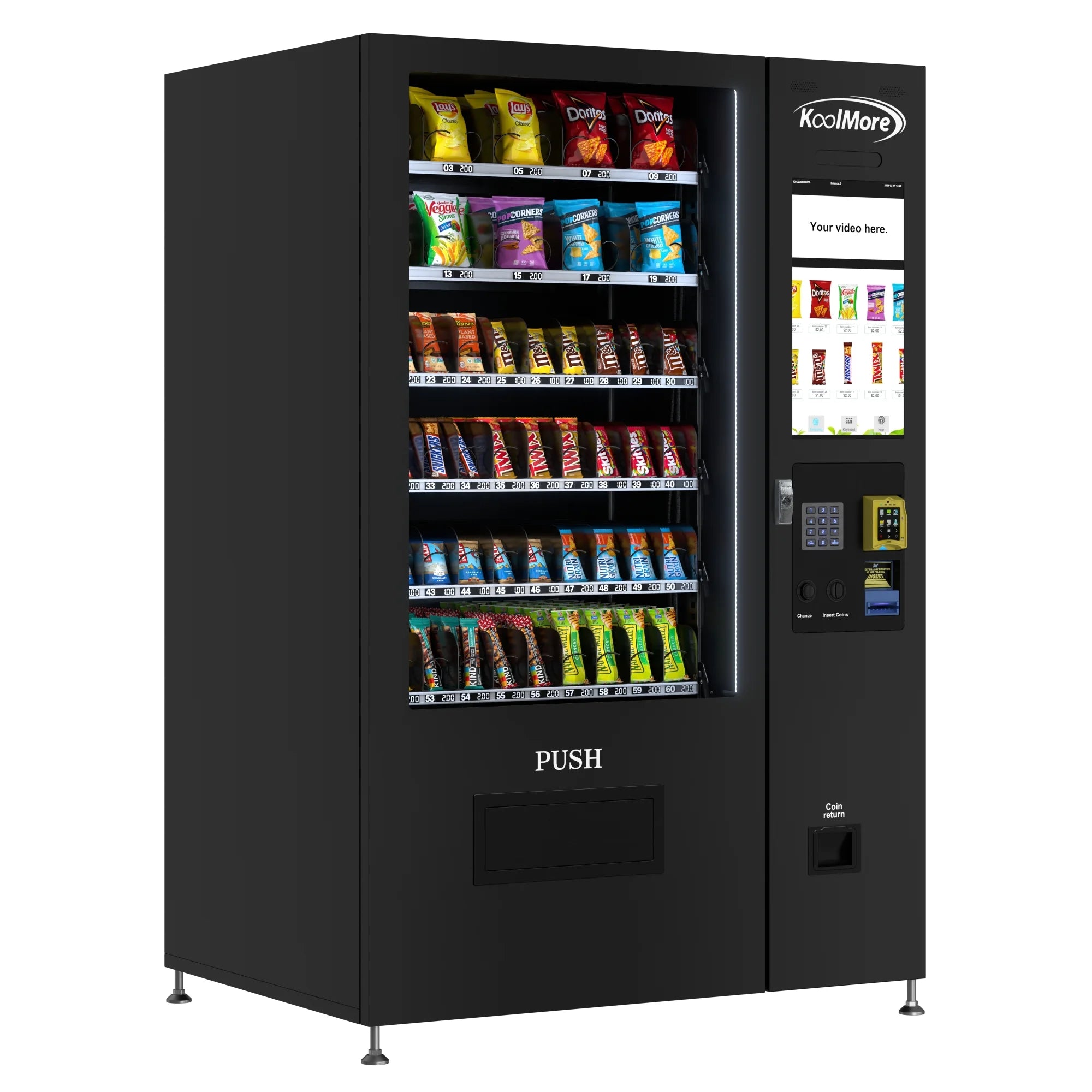 Black 22 Inch Touch Screen Snack Vending Machine with 60 Slots S58055