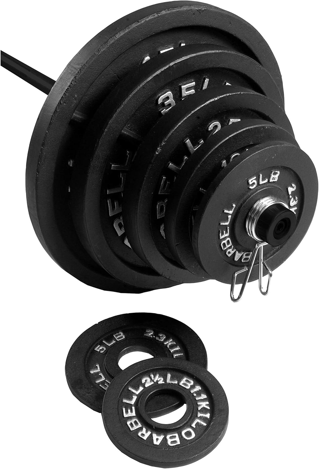 300 LB Cast Iron Olympic Weight Set with 7’ Olympic Bar Y883784