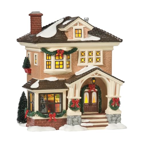 Porcelain Snow Village Lit House H10578