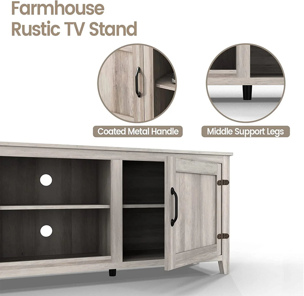 Large Television Stand with Barn Door and Storage Q862557