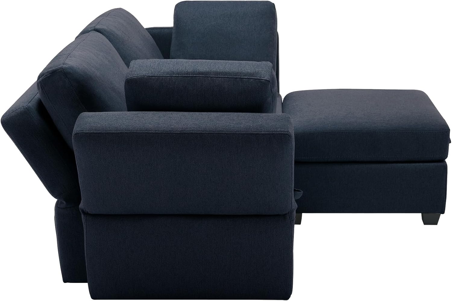 Blue 2 Seater Sectional Sofa with Ottoman and Storage X83854