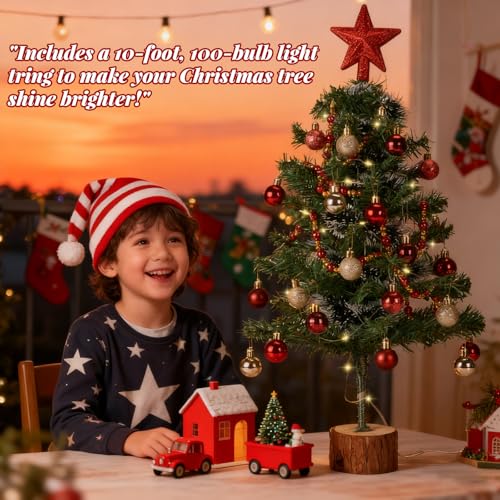 2FT Tabletop Artificial Christmas Tree with Lights B1260