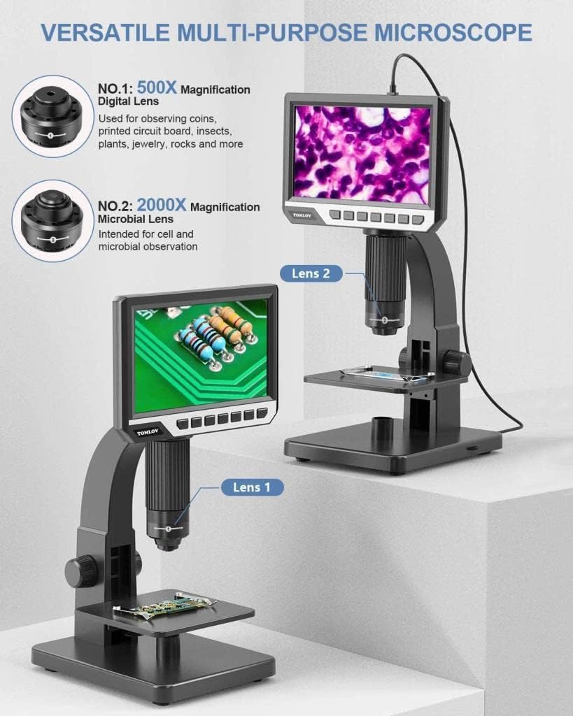7'' IPS Display 2000X Digital Microscope with Dual Lens H24861