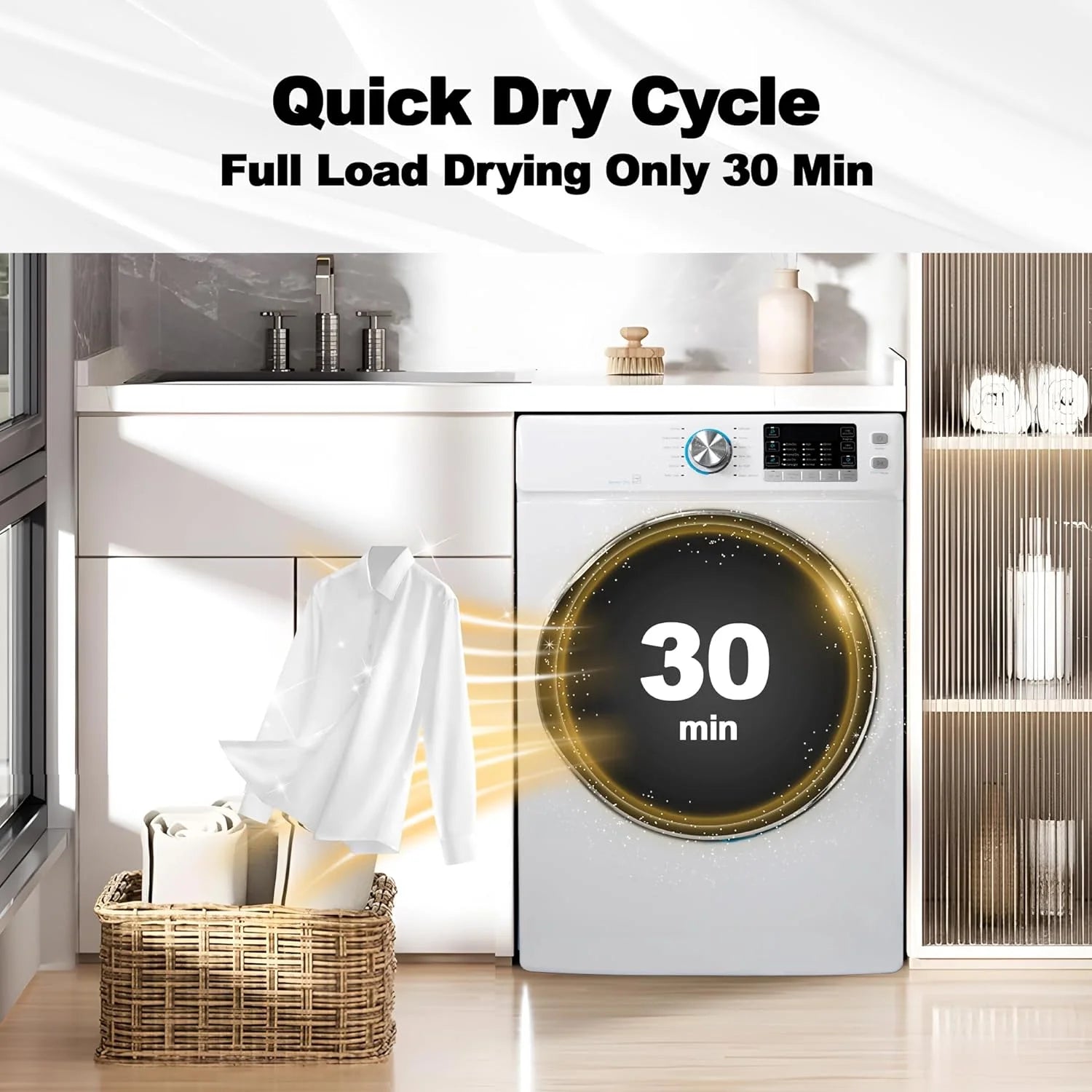 8 Cu ft Electric Front Load Dryer E75636