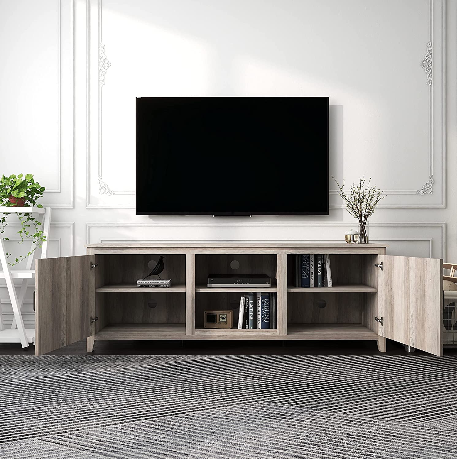 Large Television Stand with Barn Door and Storage Q862557