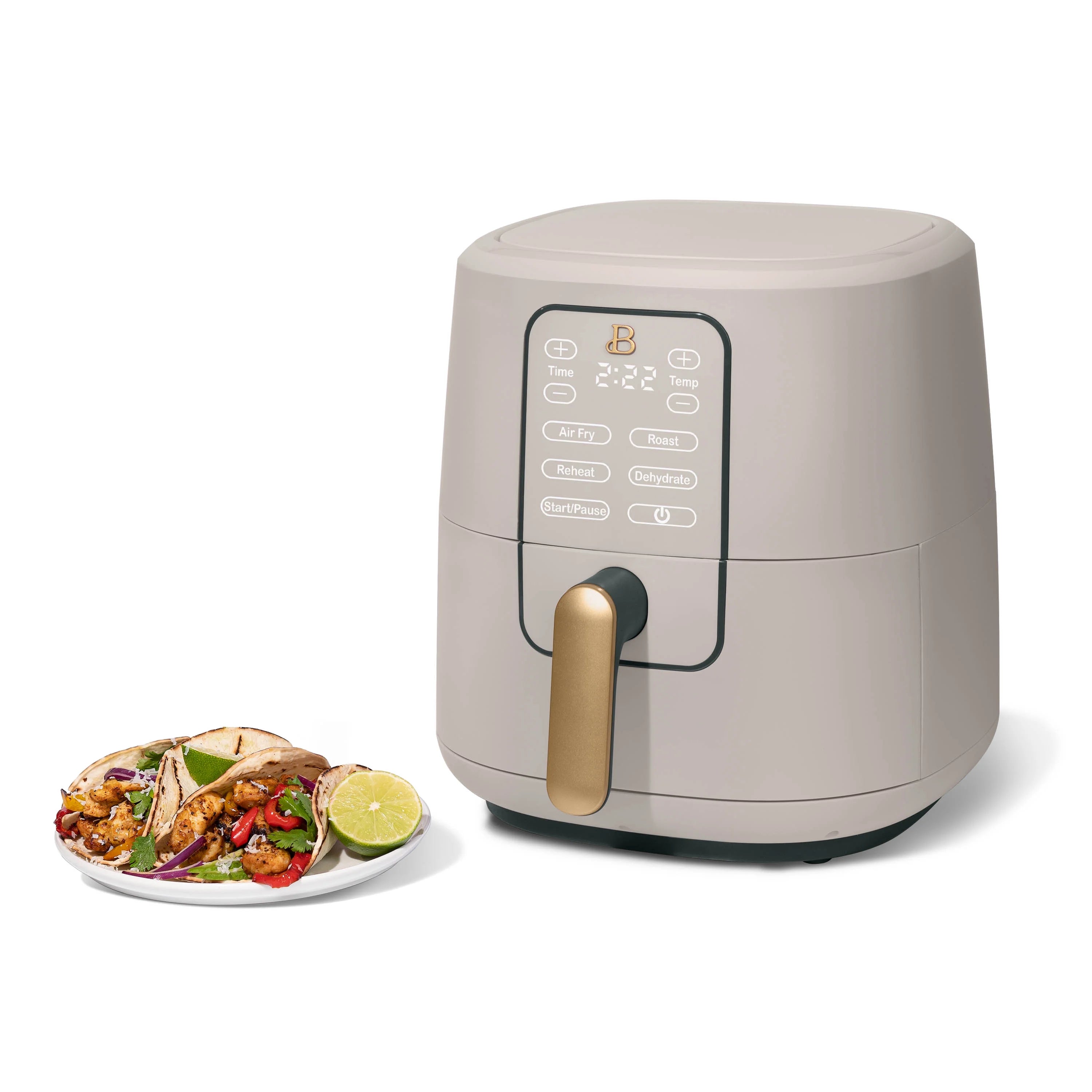 6 Qt Porcini Taupe Air Fryer with Touch-Activated Display C951