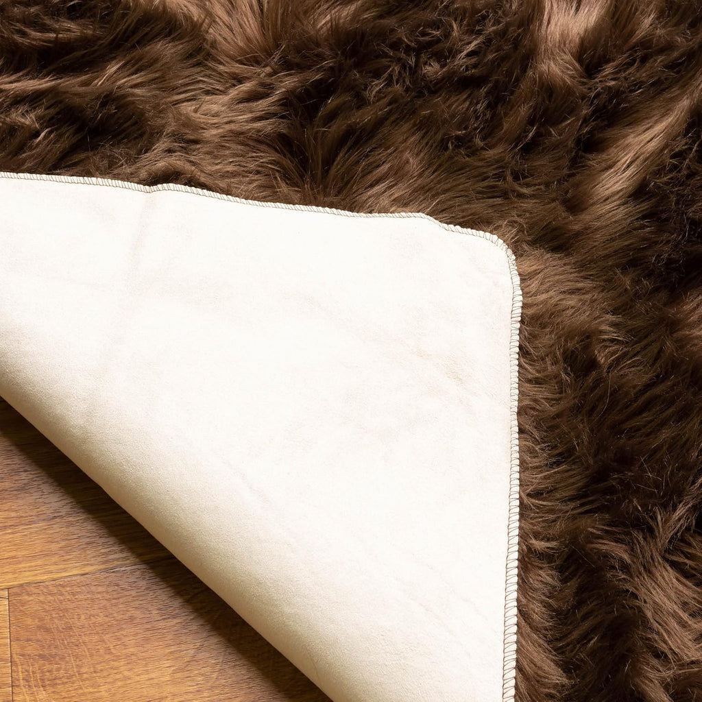 Dark Brown 5 x 7 Feet Faux Sheepskin Rug H6184