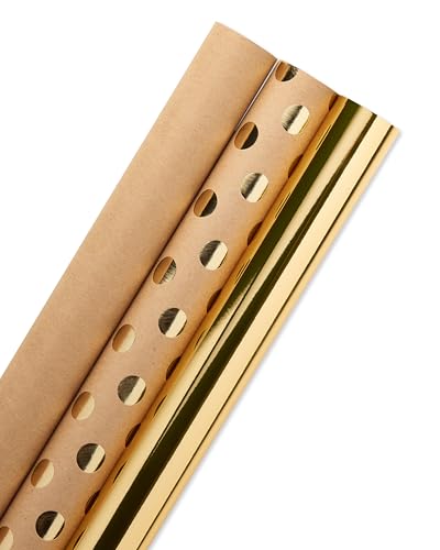 Vintage Kraft Christmas Wrapping Paper Rolls, 4 Rolls, 80 sq. ft. H324421