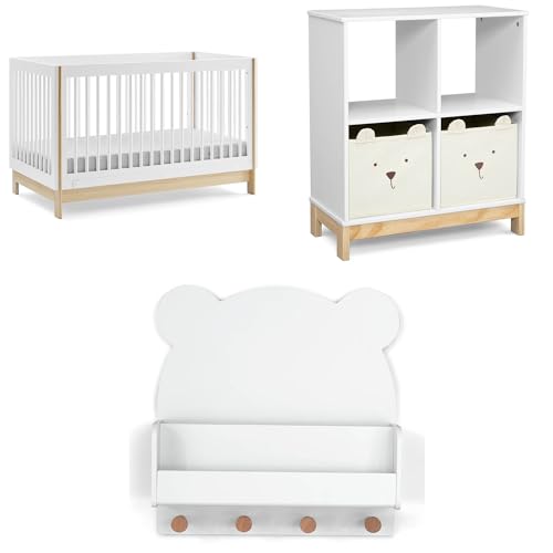 Bianca White Natural 4-in-1 Convertible Crib S93449