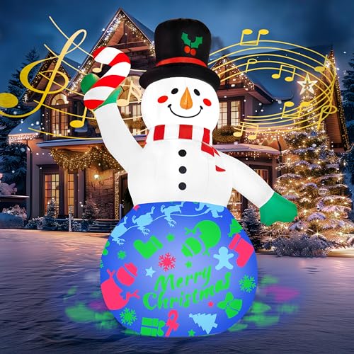 6 FT Tall Christmas Inflatables Snowman with Built-in LEDs A370