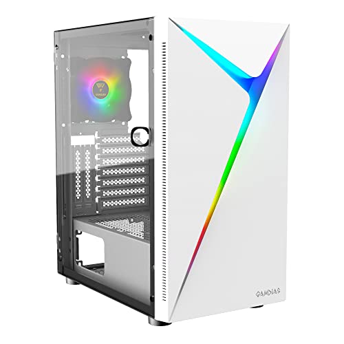 ATX Mid Tower Gaming Computer PC Case with Tempered Glass Swing Door X153