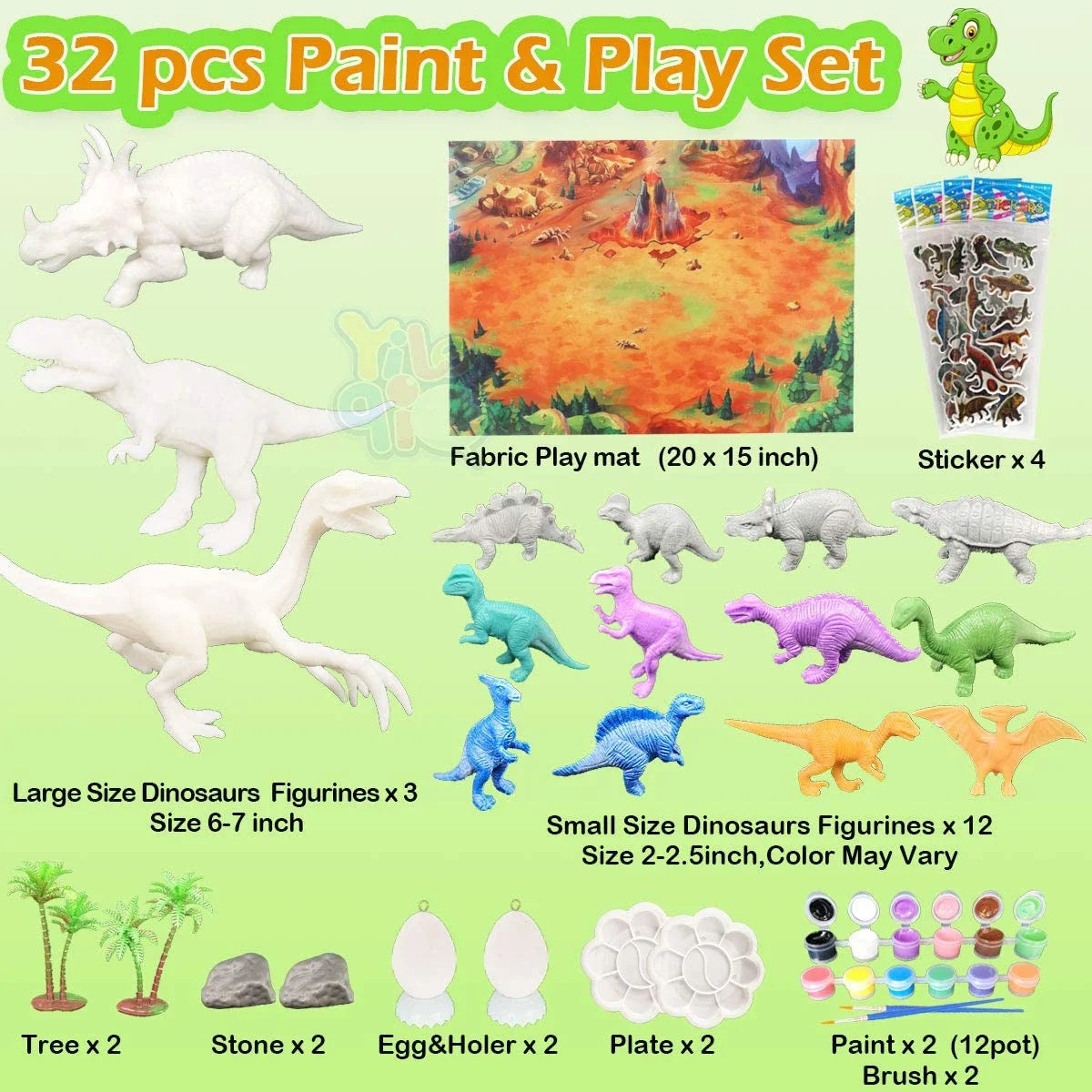 Kids Dinosaur Painting Kit with Play Mat I404