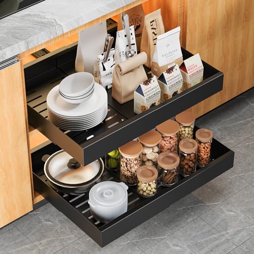 Pull out Cabinet Organizer, Expandable Heavy Duty Slide out Drawers H204