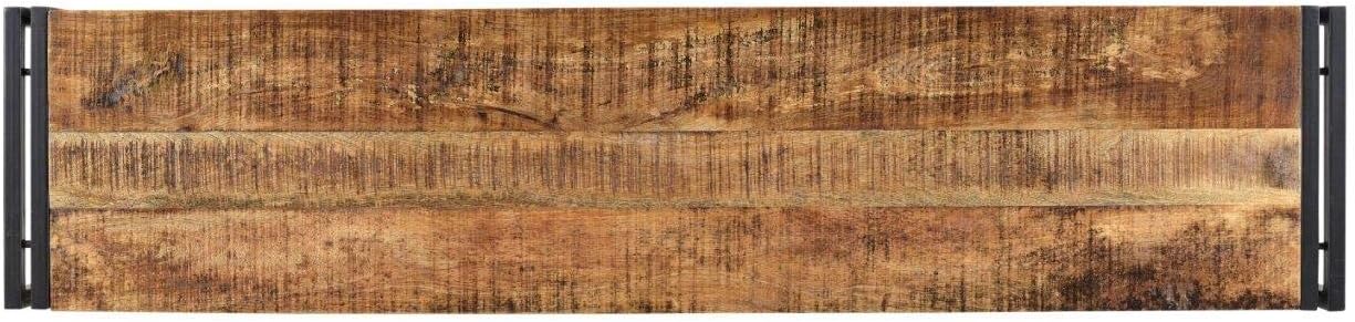 Reclaimed Wood and Metal Bench, 50-Inch H1558