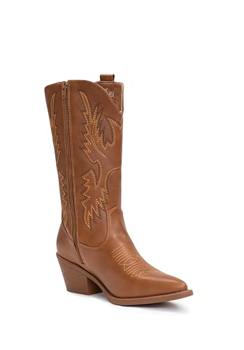 Cowboy Boots Pull On Pointy Toe Mid Calf Boots H40485
