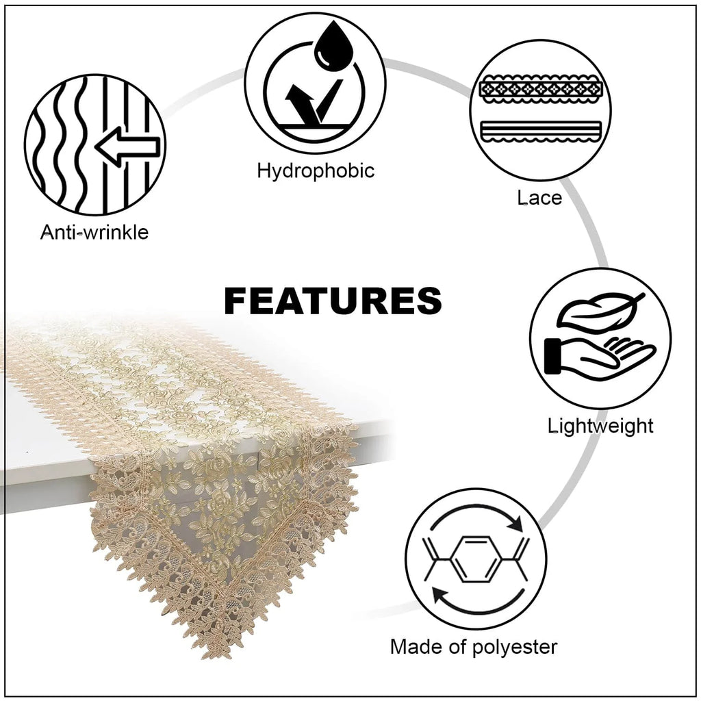 100% Polyester Lace Table Runner U80345