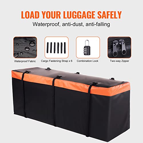 Folding Hitch Carrier 500lb Capacity Cargo Basket Waterproof Bag S60412