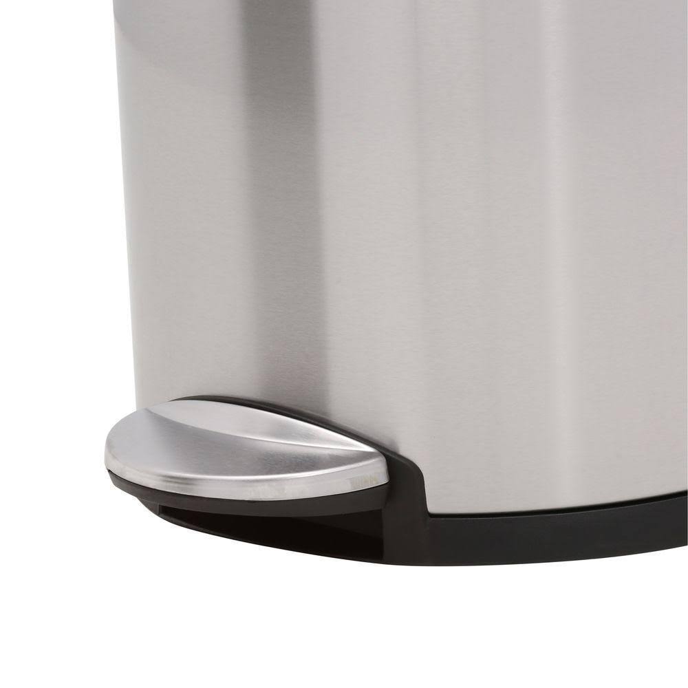 30L Brushed Stainless Steel Step Trash Can O6948